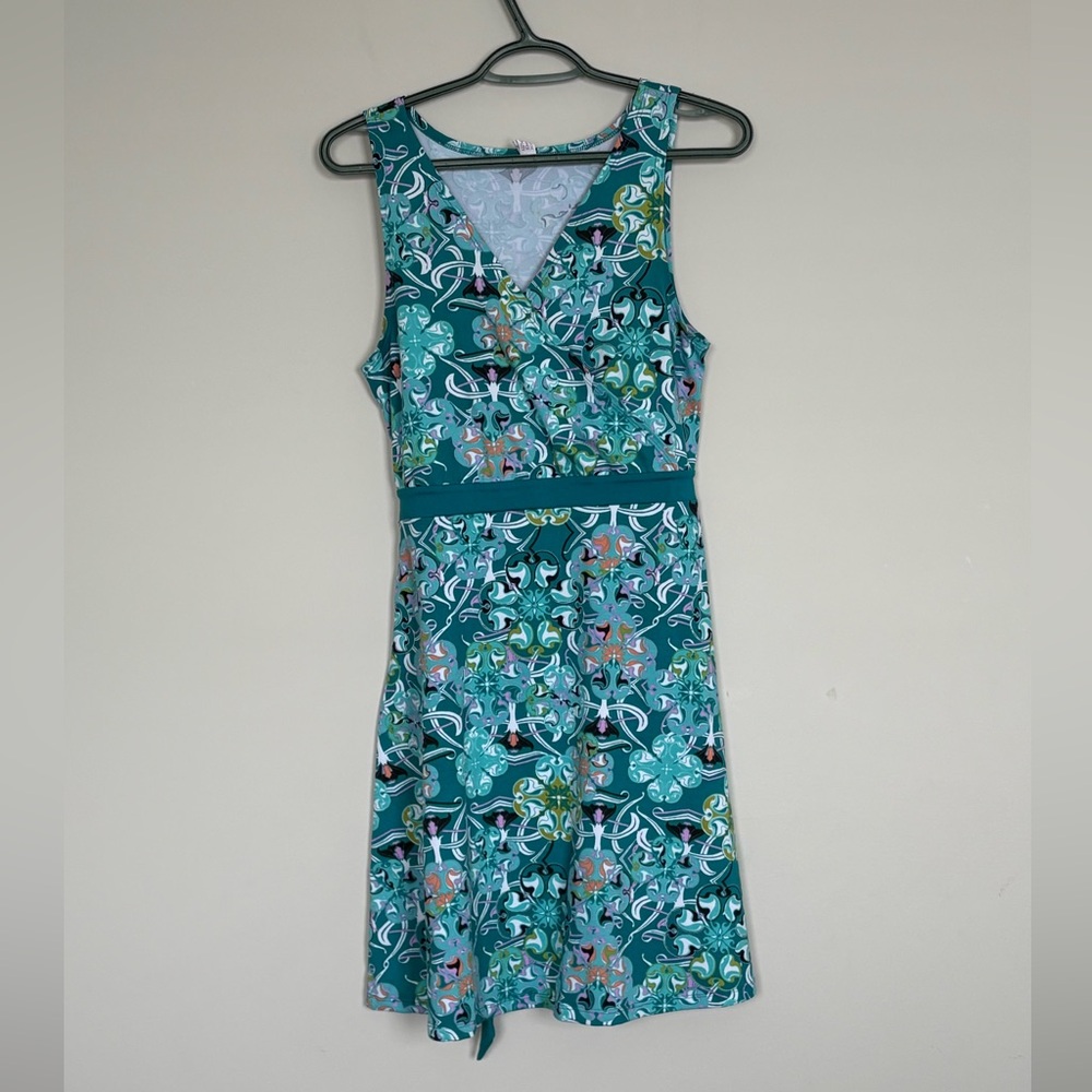 Soybu sundress in turquoise pattern. Ladies size M
